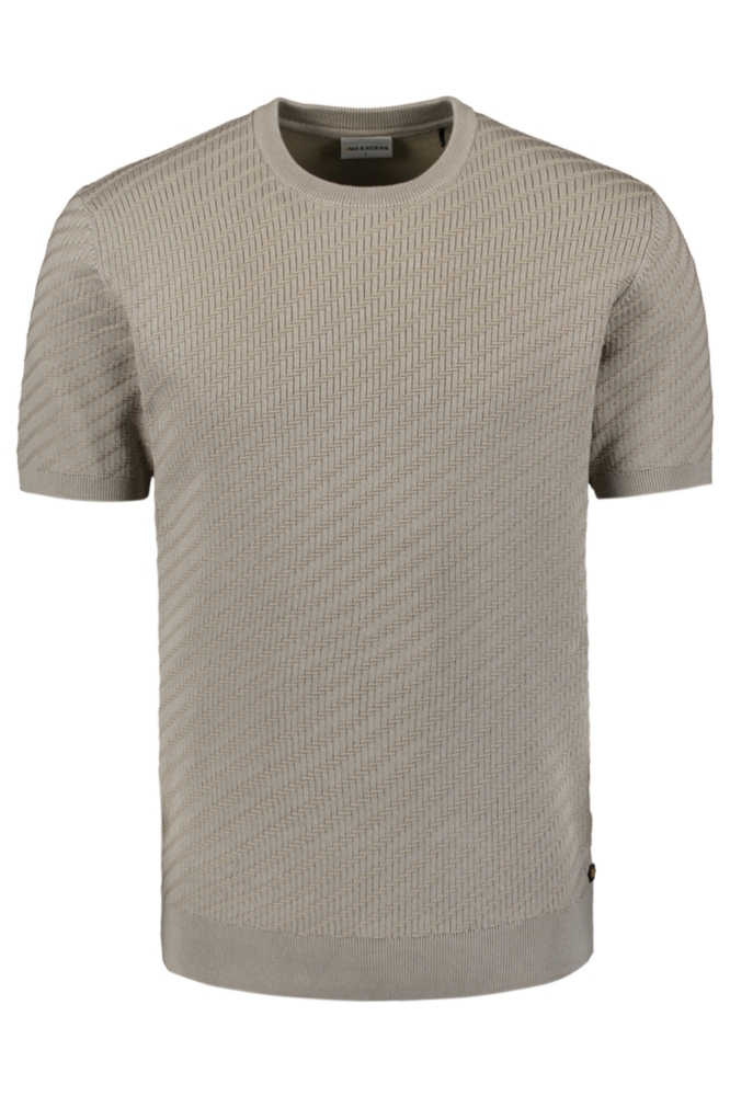 NO-EXCESS beige heren t-shirt | Vooraanzicht