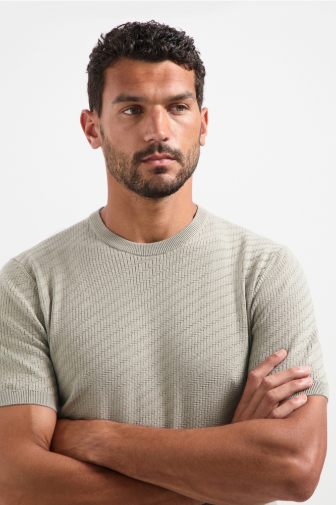 NO-EXCESS beige heren t-shirt | Close up