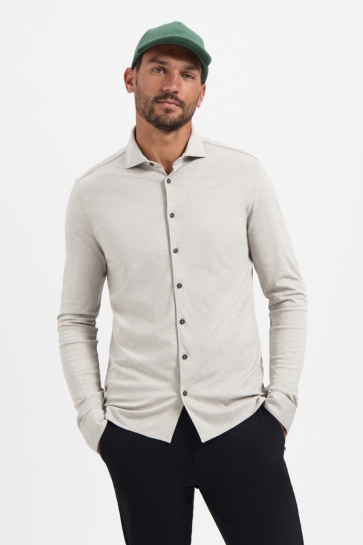 NO-EXCESS Overhemd JERSEY OVERHEMD N4180 018 CLAY