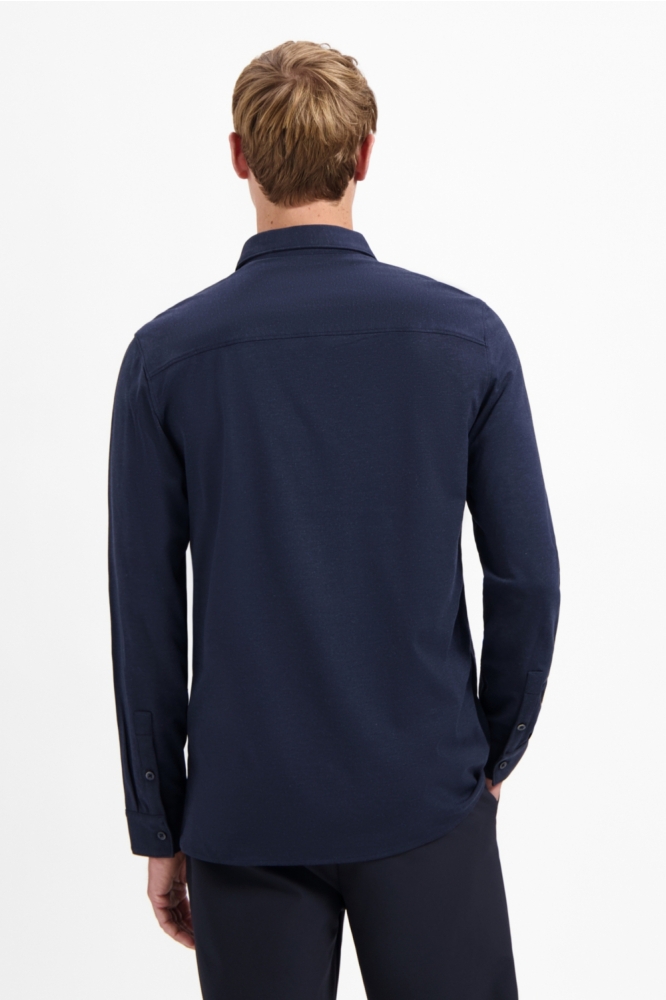 NO-EXCESS blauwe heren overhemd | Model achteraanzicht