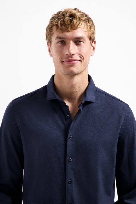 NO-EXCESS blauwe heren overhemd | Close up