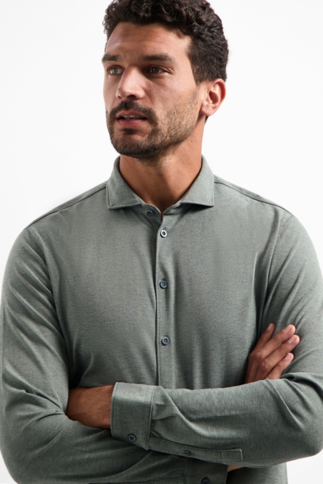 NO-EXCESS groene heren overhemd | Close up