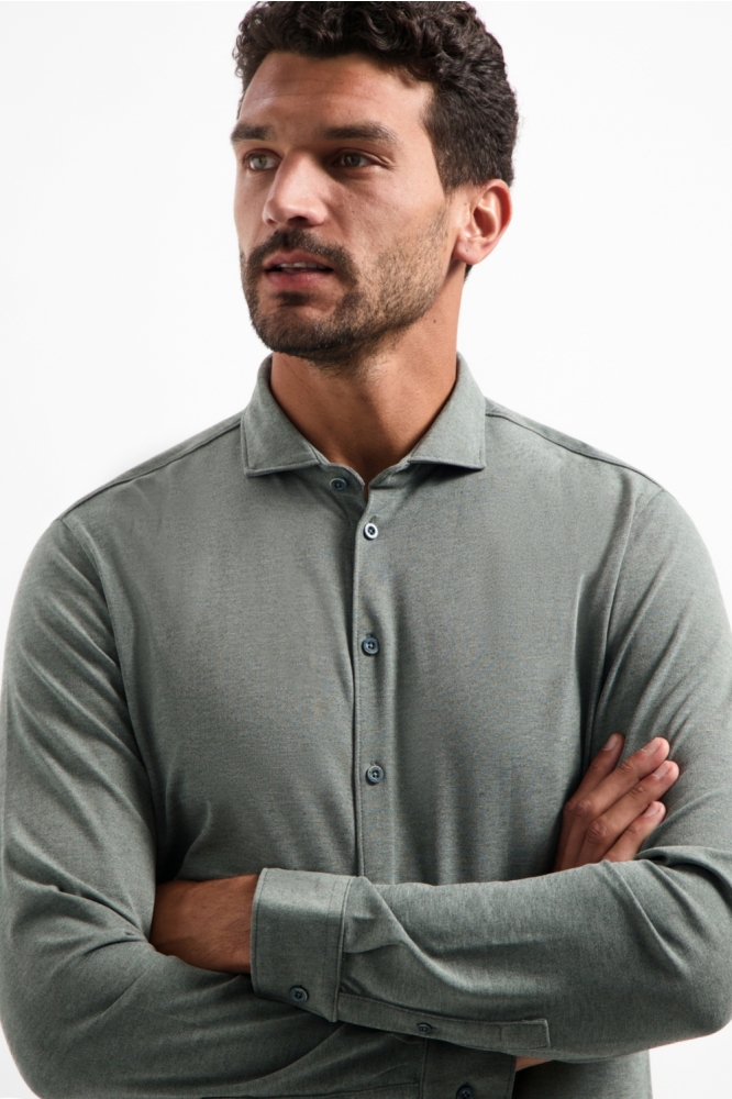 NO-EXCESS groene heren overhemd | Close up