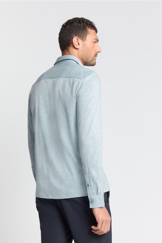 NO-EXCESS blauwe heren overhemd | Model achteraanzicht