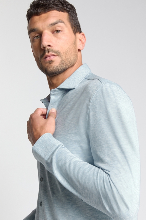 NO-EXCESS blauwe heren overhemd | Close up