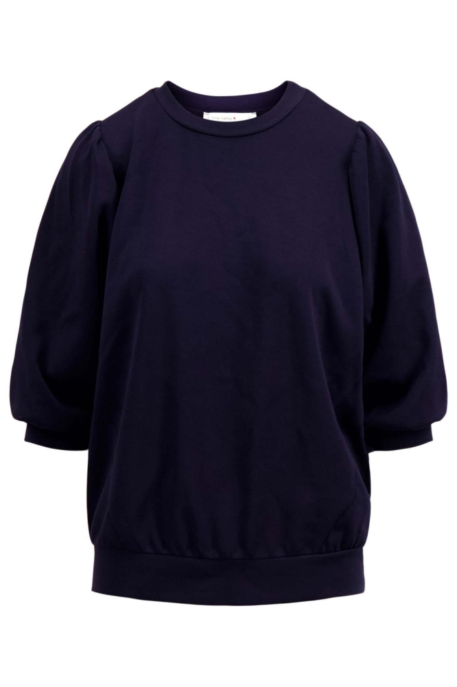 Zusss blauwe dames t-shirt | Vooraanzicht