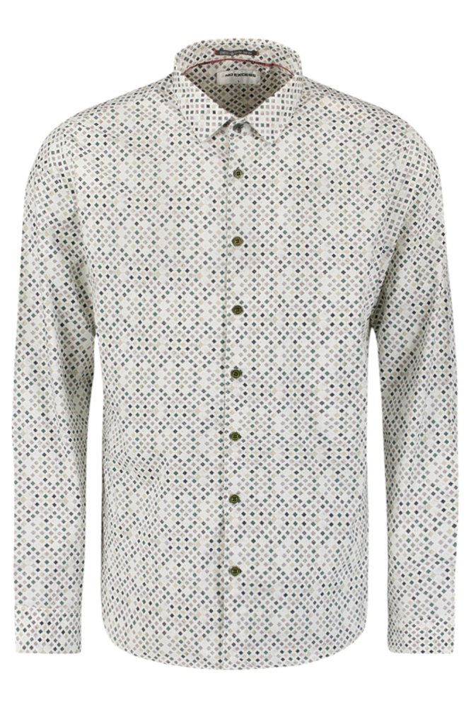 NO-EXCESS groene heren overhemd | Vooraanzicht