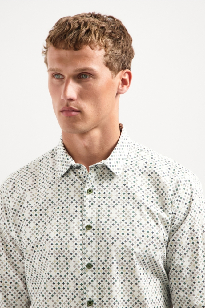 NO-EXCESS groene heren overhemd | Close up