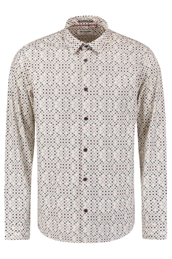 NO-EXCESS beige heren overhemd | Vooraanzicht