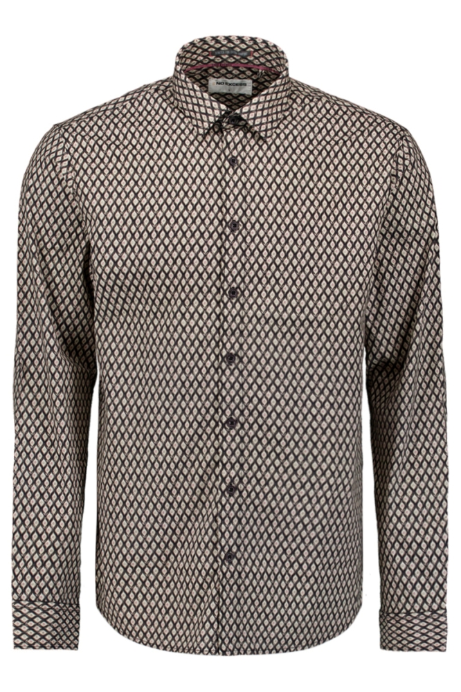 NO-EXCESS zwarte heren overhemd | Vooraanzicht