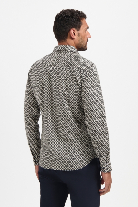 NO-EXCESS zwarte heren overhemd | Model achteraanzicht