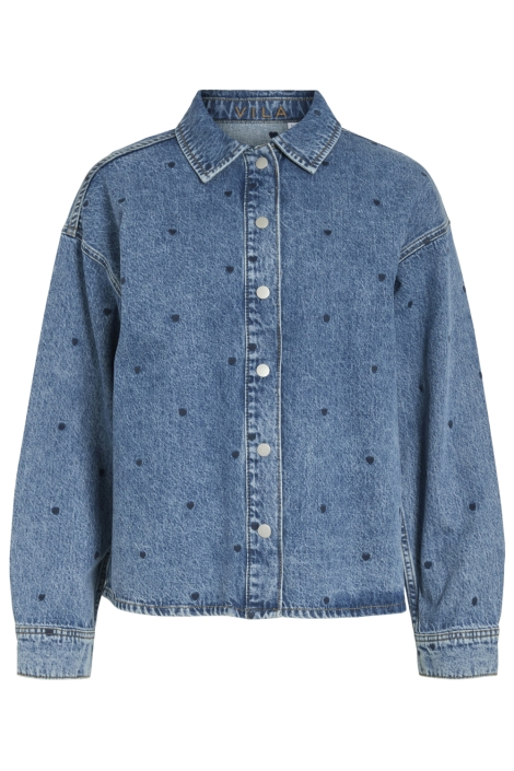 Vila blauwe dames blouse | Vooraanzicht