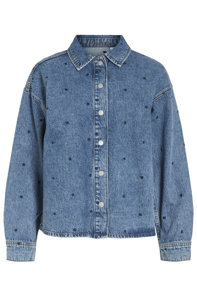 Vila blauwe dames blouse | Vooraanzicht