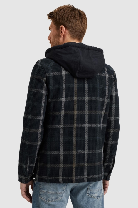 PME legend blauwe heren overhemd | Model achteraanzicht