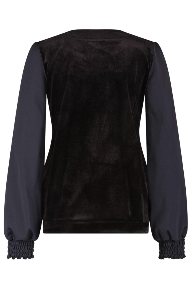 Zip73 zwarte dames t-shirt | Achteraanzicht