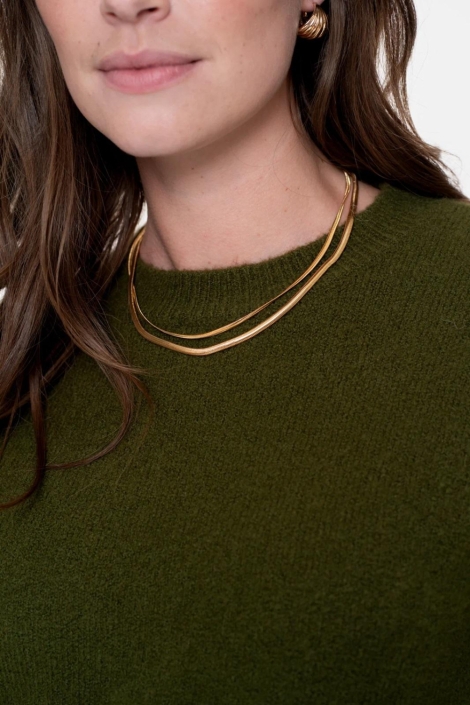 Geisha groene dames trui | Close up