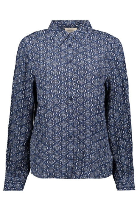 Freequent blauwe dames blouse | Vooraanzicht