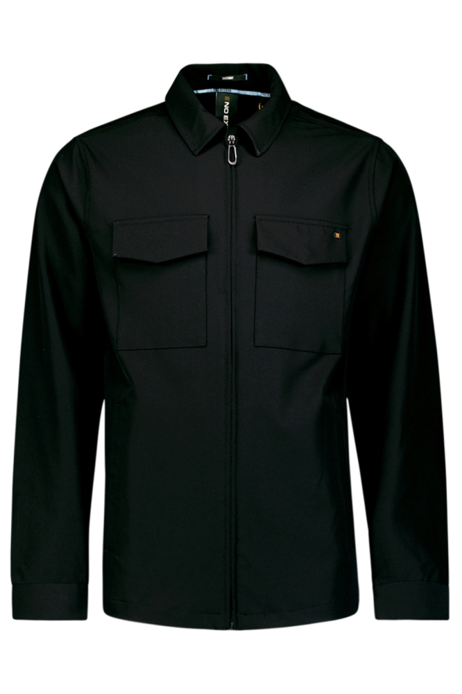 NO-EXCESS zwarte heren overhemd | Vooraanzicht