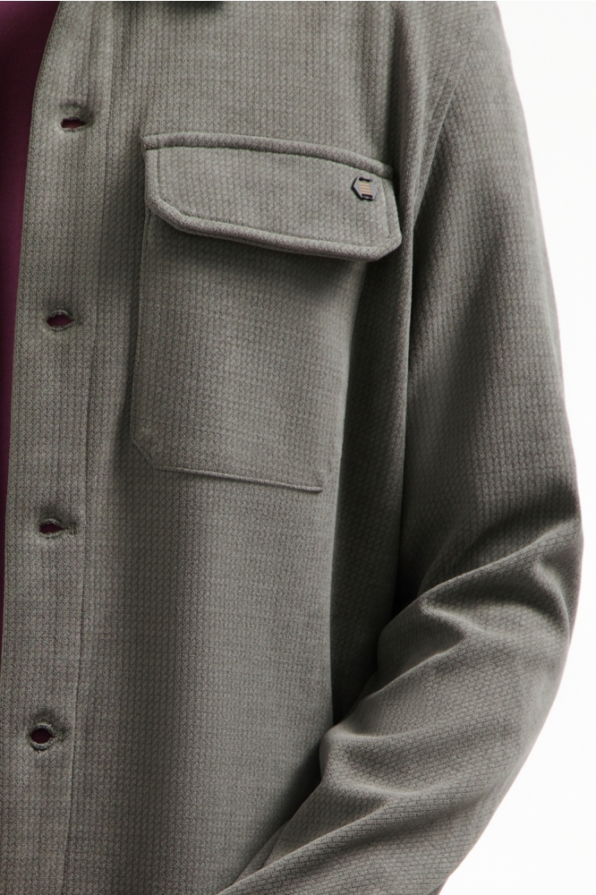 NO-EXCESS grijze heren overhemd | Kleurstaal