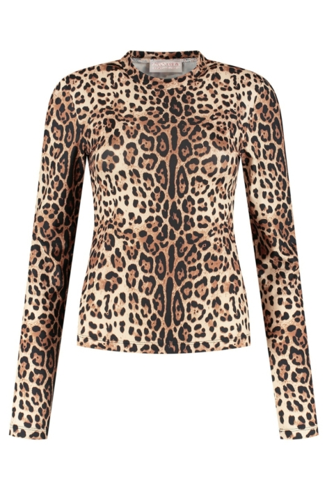 Studio Amaya camel dames t-shirt | Vooraanzicht