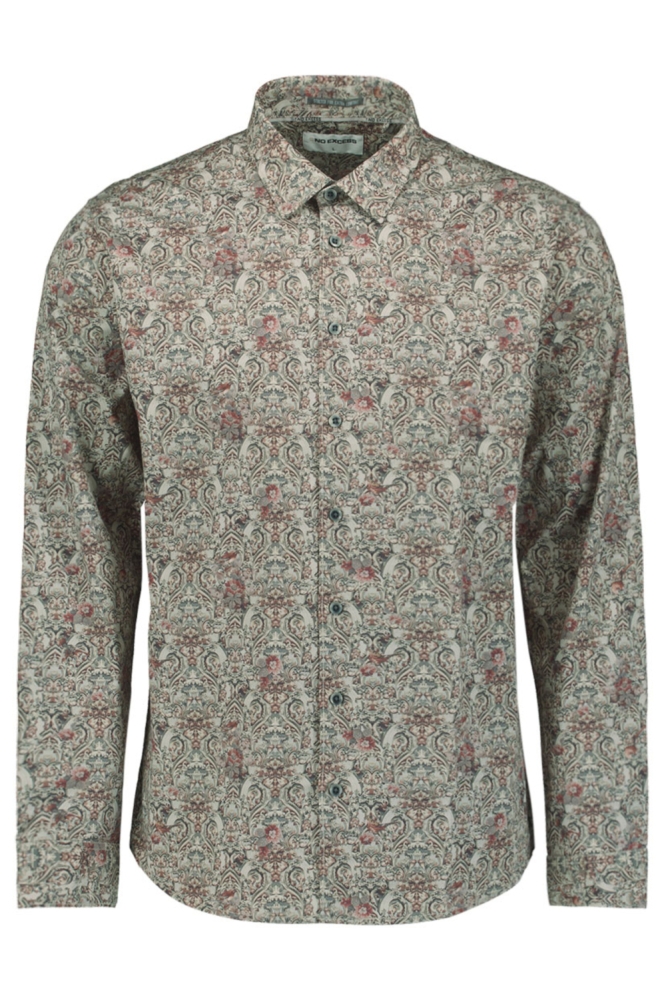 NO-EXCESS grijze heren overhemd | Vooraanzicht