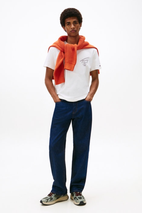 Tommy Jeans witte heren t-shirt | Model