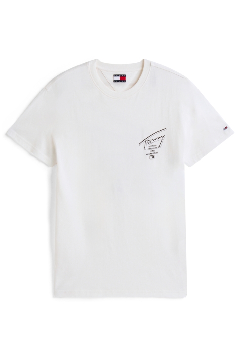 Tommy Jeans witte heren t-shirt | Vooraanzicht