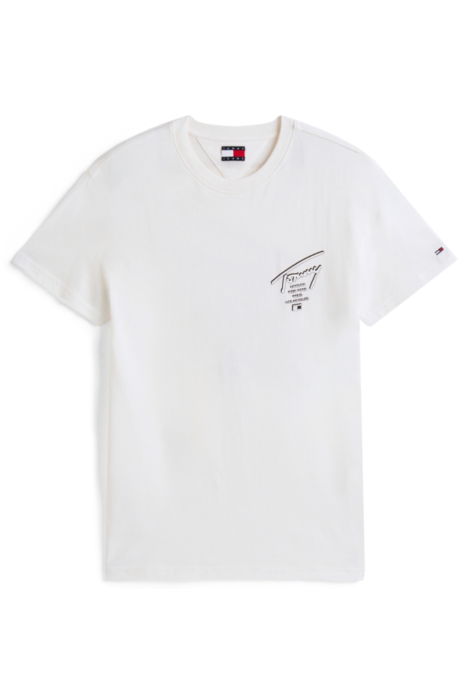 Tommy Jeans witte heren t-shirt | Vooraanzicht
