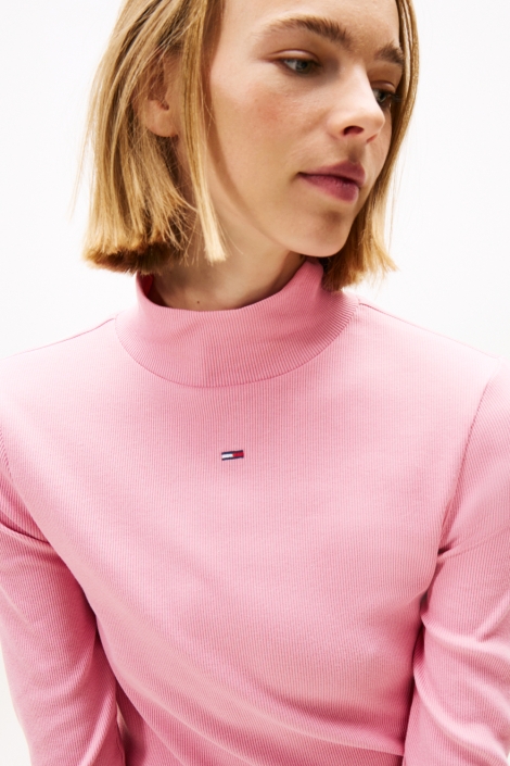 Tommy Jeans roze dames t-shirt | Close up