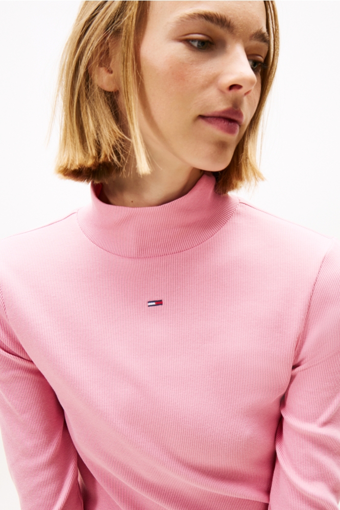 Tommy Jeans roze dames t-shirt | Close up