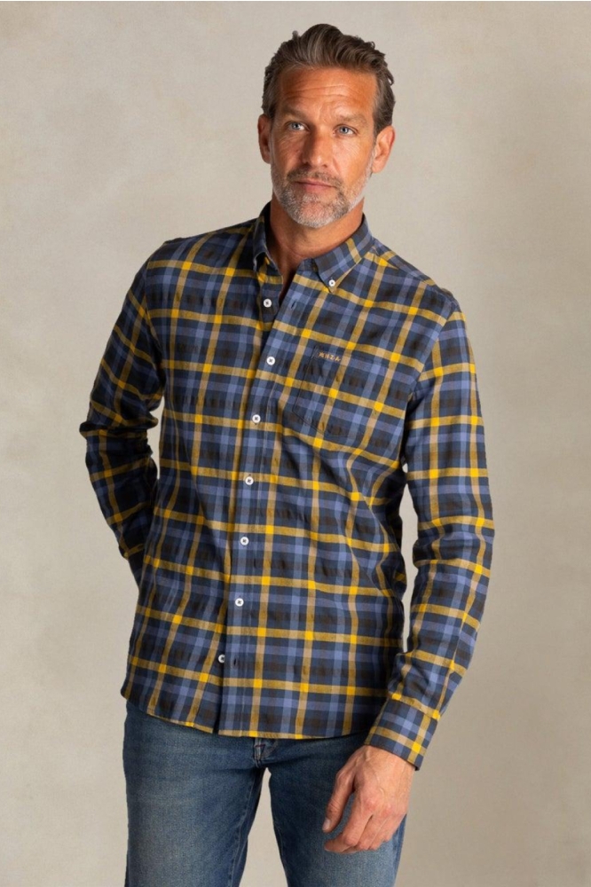 NZA blauwe heren overhemd | Model vooraanzicht