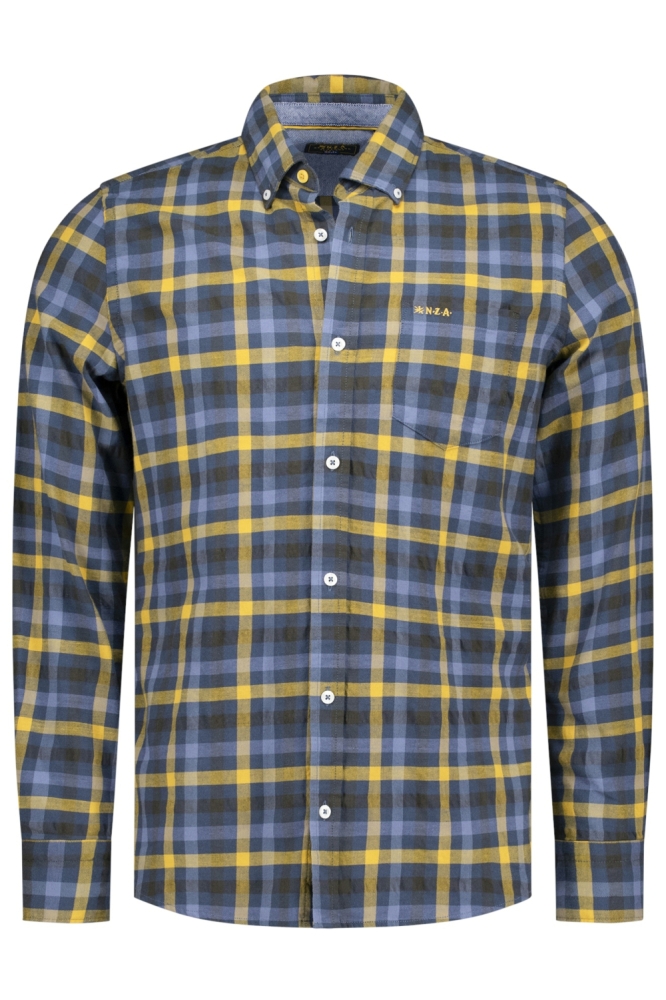 NZA blauwe heren overhemd | Vooraanzicht
