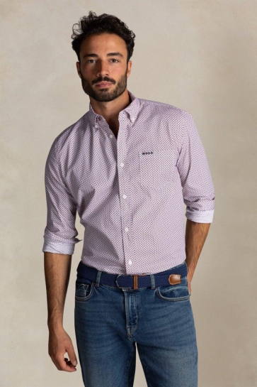 NZA KATOENEN OVERHEMD STRETCH 25HN551 1523 CHERRY RED