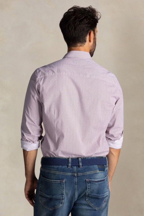 NZA rode heren overhemd | Model achteraanzicht
