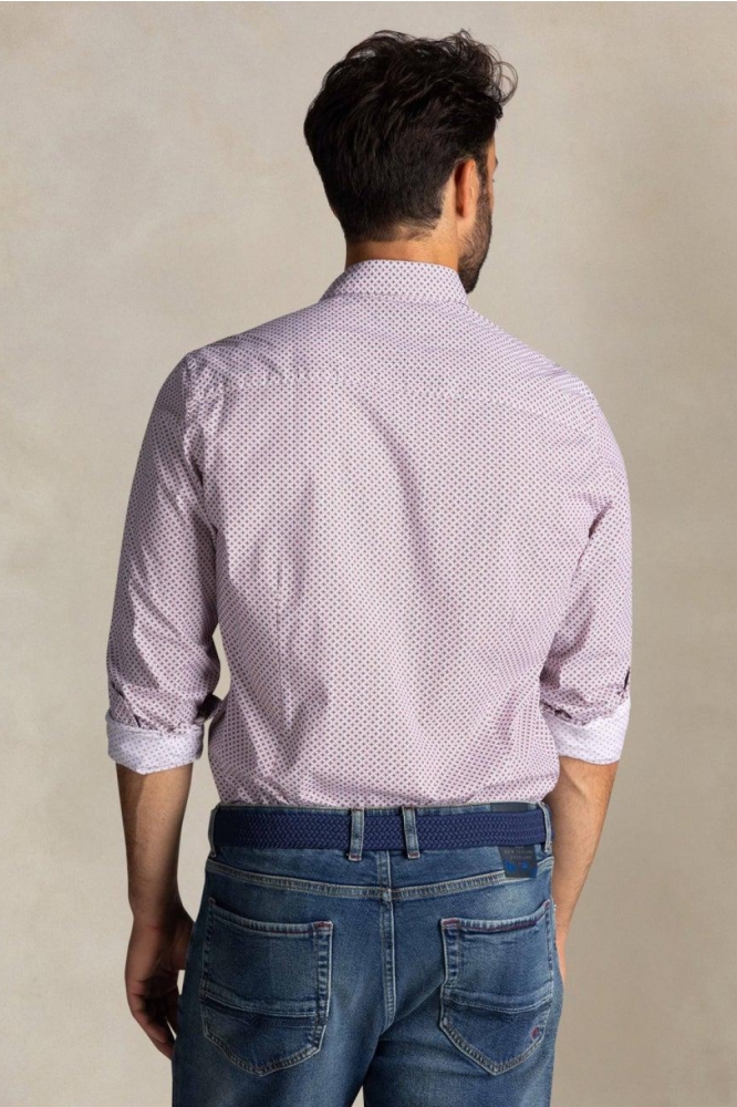 NZA rode heren overhemd | Model achteraanzicht