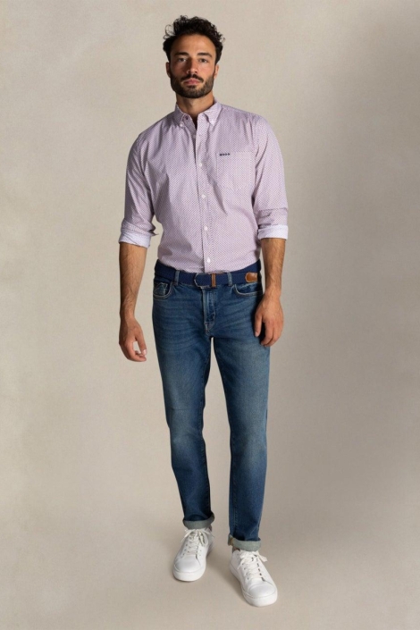 NZA rode heren overhemd | Model