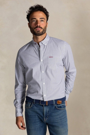 NZA KATOENEN OVERHEMD STRETCH 25HN551 1747 ARMY GREY