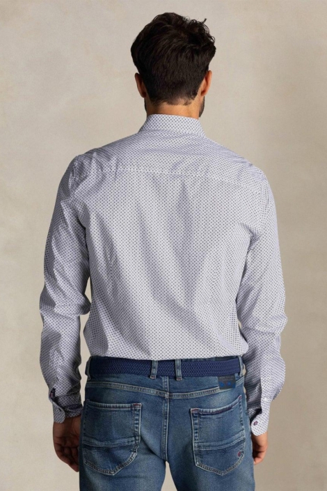 NZA grijze heren overhemd | Model achteraanzicht
