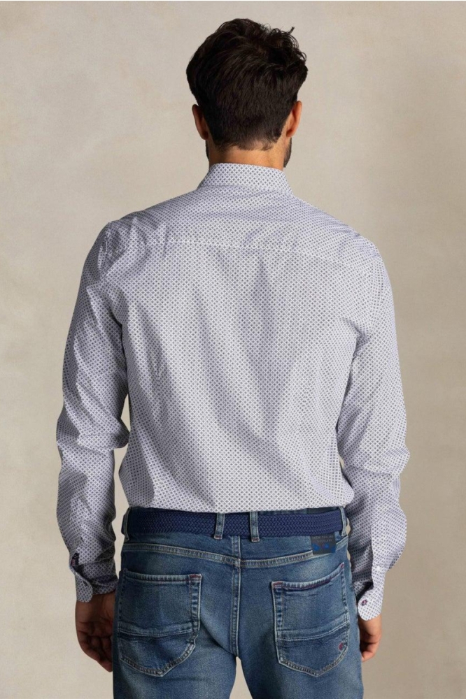 NZA grijze heren overhemd | Model achteraanzicht