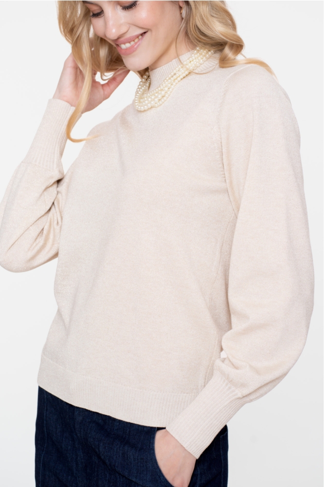 Geisha ecru dames trui | Model zijaanzicht