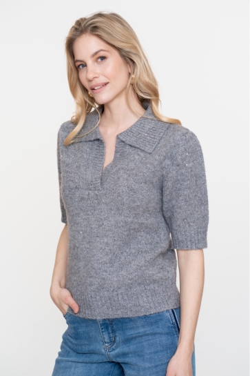 Geisha TRUI MET KORTE MOUWEN 54540 14 GREY/SILVER