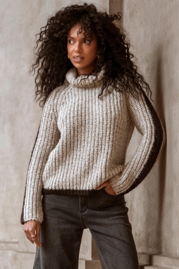 Geisha GEBREIDE TRUI 54562 23 SAND MELANGE/BROWN