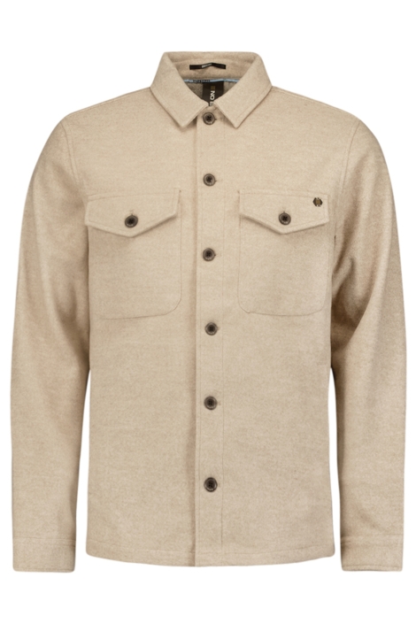 NO-EXCESS beige heren overhemd | Vooraanzicht