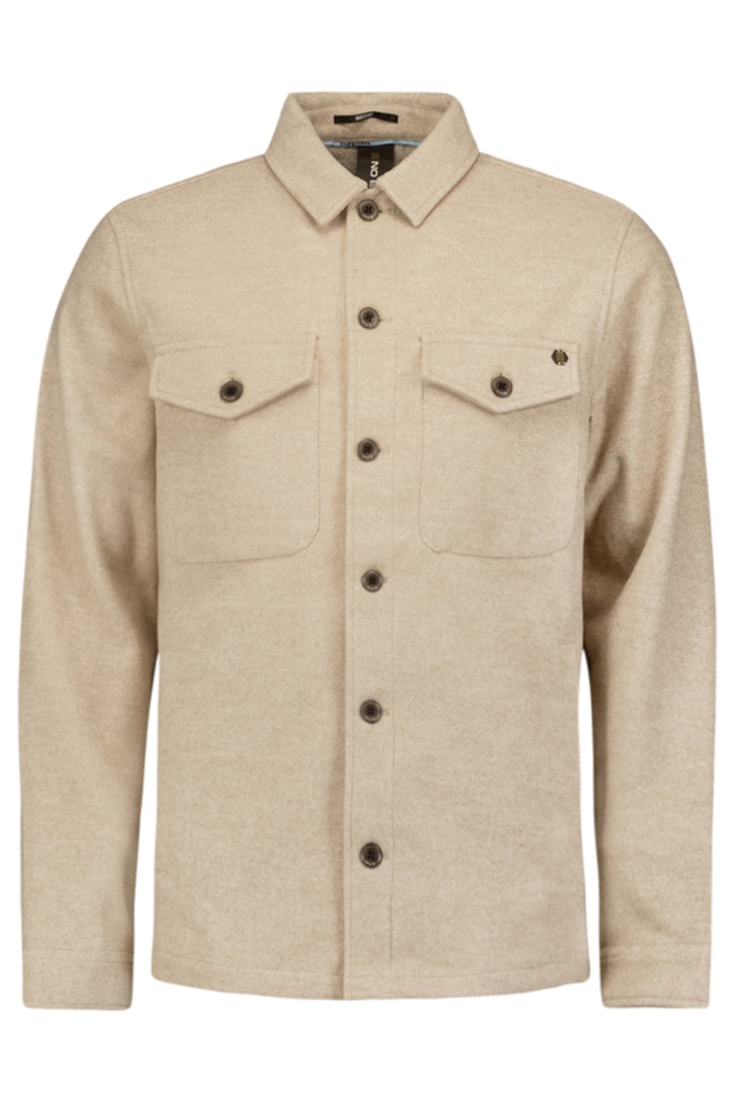 NO-EXCESS beige heren overhemd | Vooraanzicht
