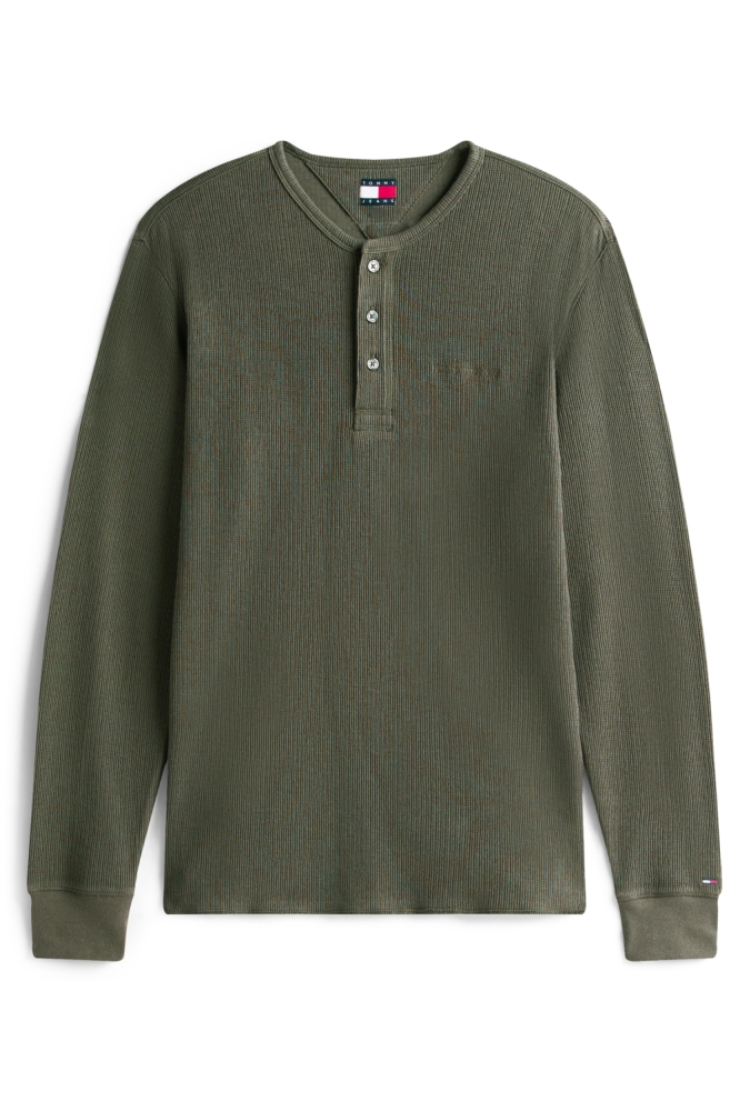 Tommy Jeans groene heren polo | Vooraanzicht