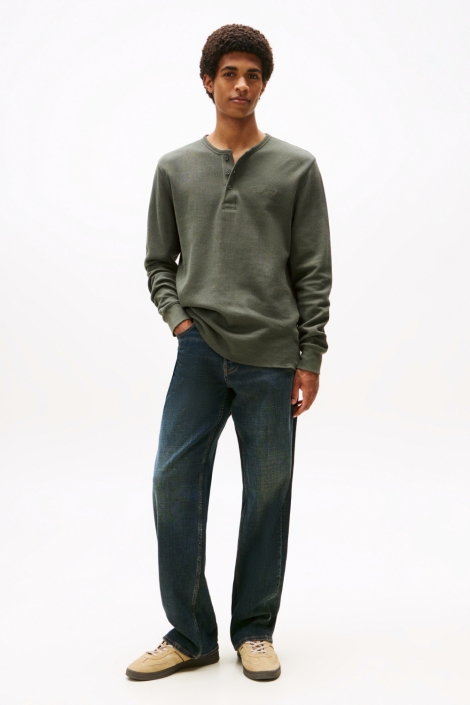 Tommy Jeans groene heren polo | Model