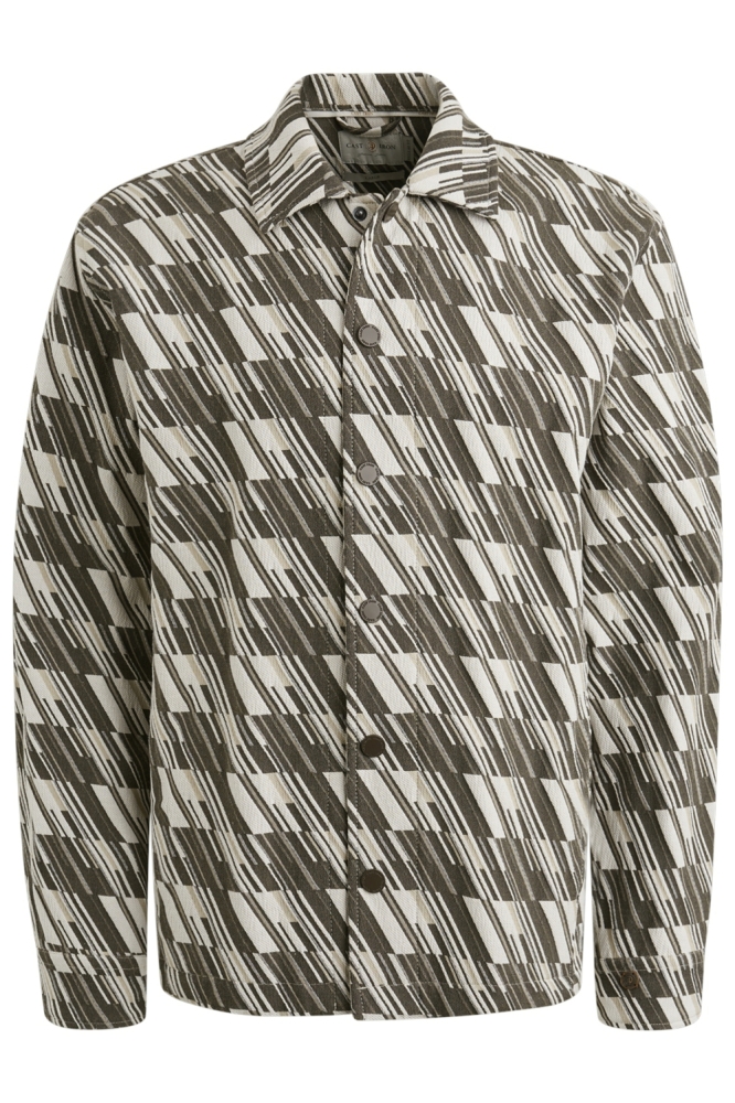 Cast Iron ecru heren overhemd | Vooraanzicht