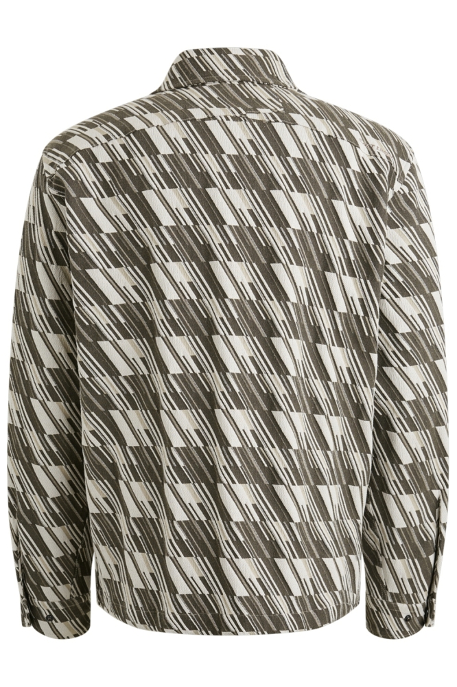 Cast Iron ecru heren overhemd | Achteraanzicht