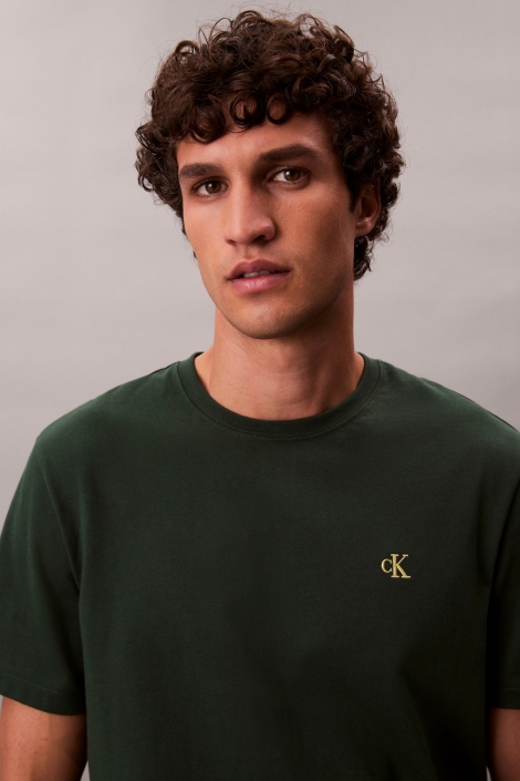 Calvin Klein groene heren t-shirt | Close up