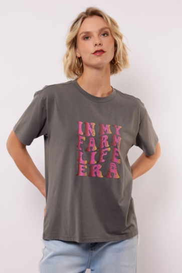Fluresk NERINA T SHIRT 25NQF10 405 GRAY